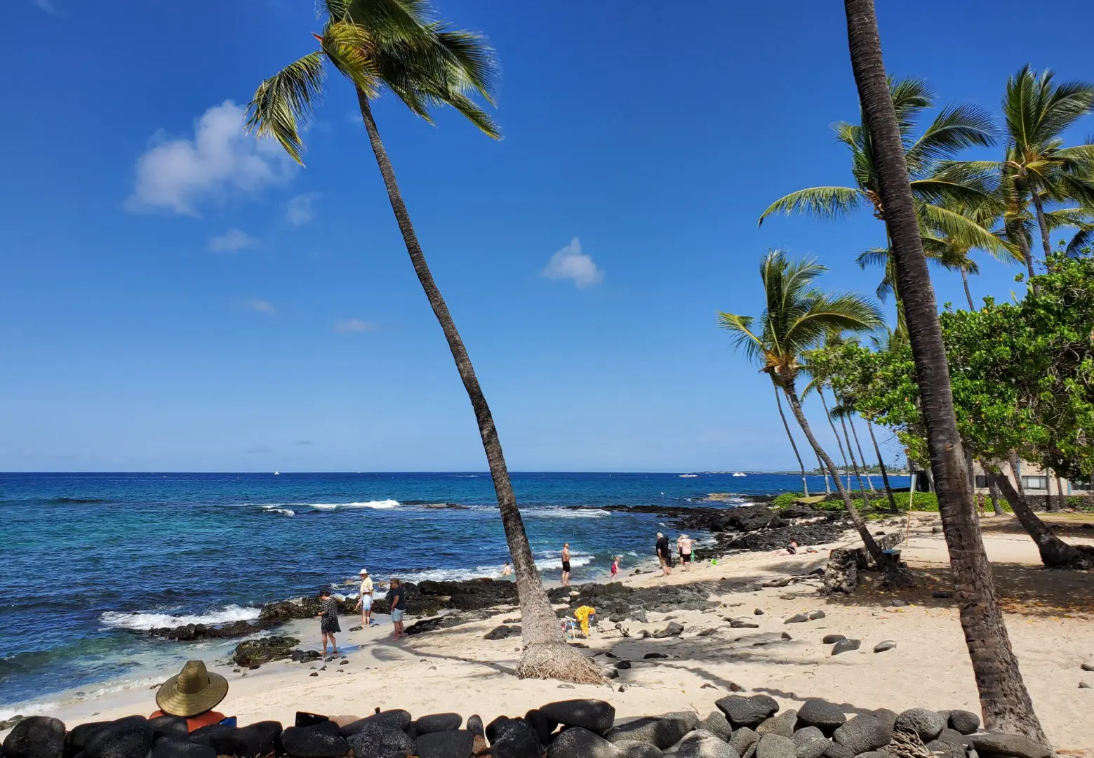 A quiet beach park on the Kona coast